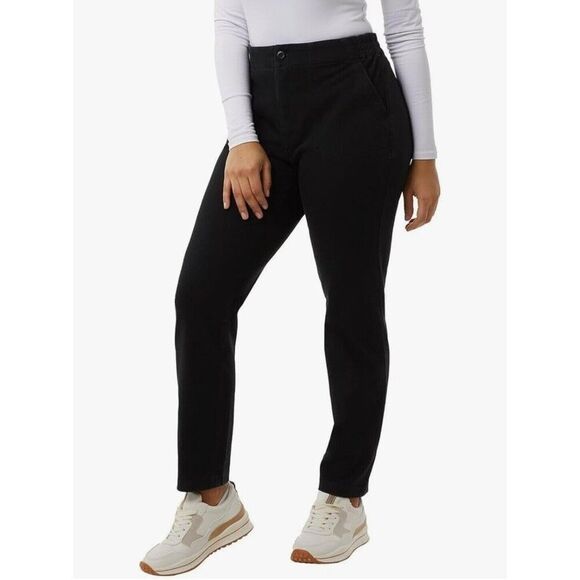 32 Degrees Women's S Knit Twill Comfort Ankle Pants Ultra Stretch Zip Black NWT - Picture 1 of 10